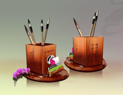 【木質筆筒擺件工藝品 周年慶紀念品禮品】價格,廠家,圖片,木質、竹質工藝品,永銀文化創意產業發展有限責任公司-